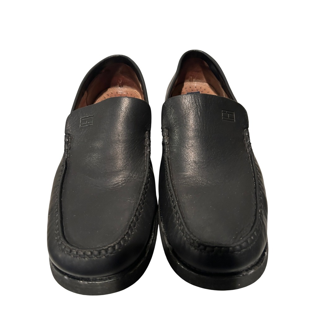 Tommy Hilfiger Leather Loafers Men's Size 9.5 Black Slip On